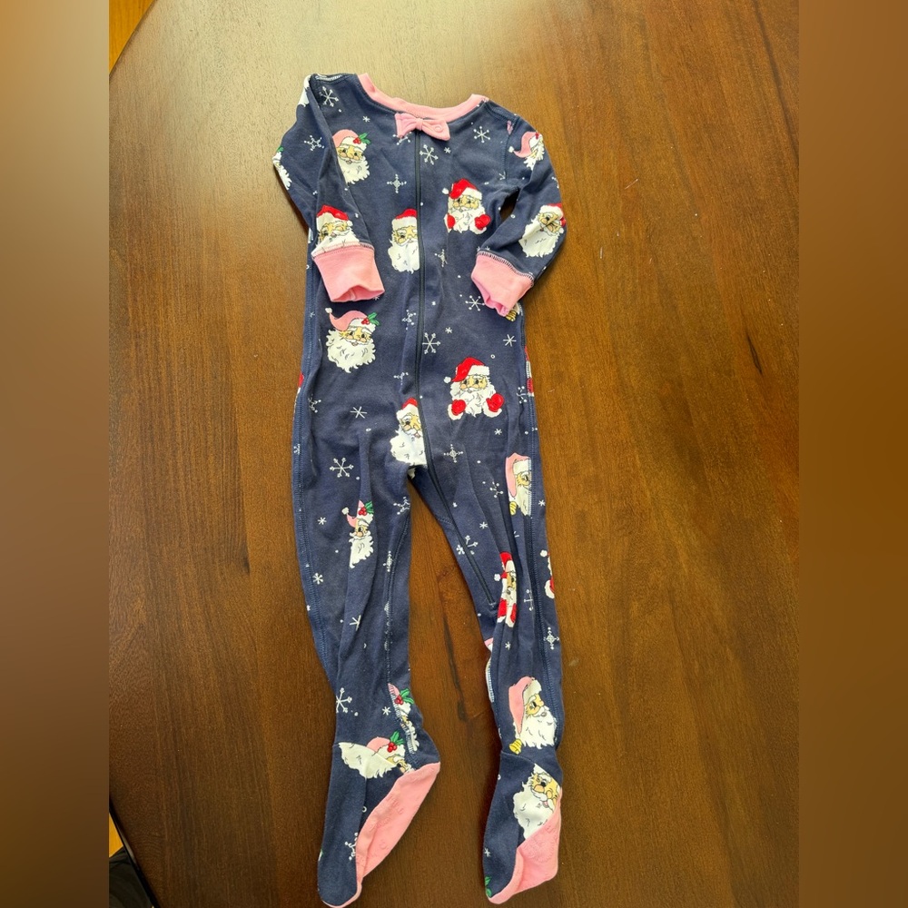 The Beaufort Bonnet Company Navy Santa Kids Footie